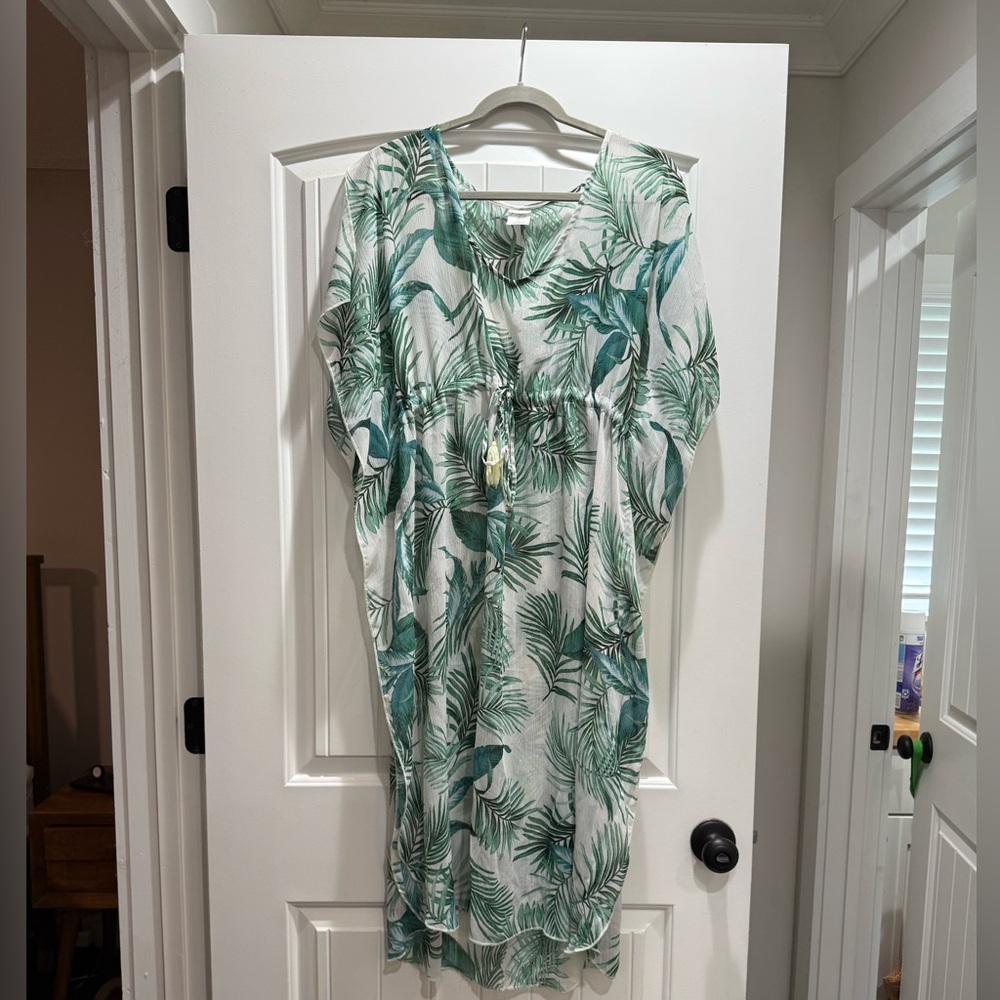 Target Green Leaf Print Swim Coverup